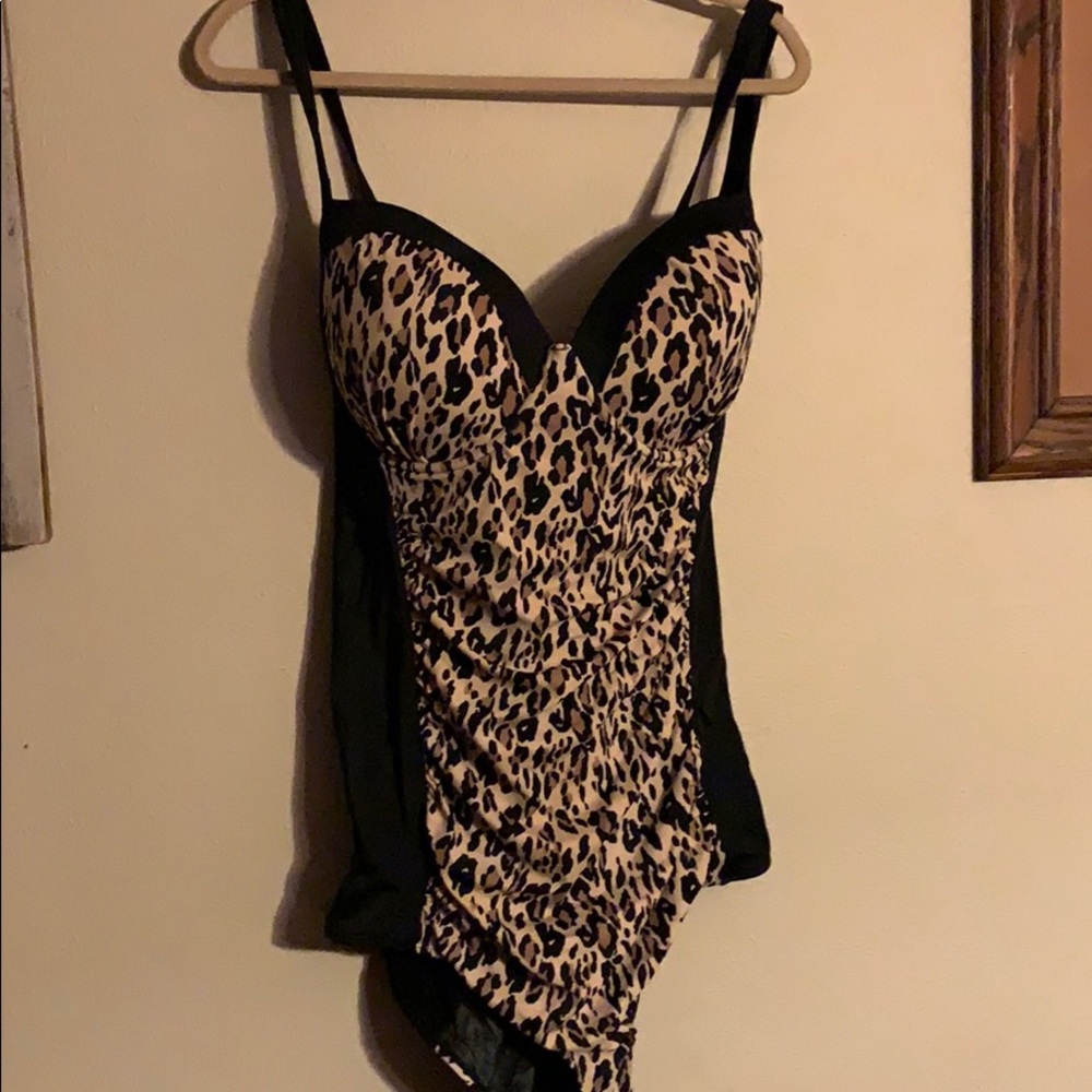 Leopard print one piece NWTs slimming fit